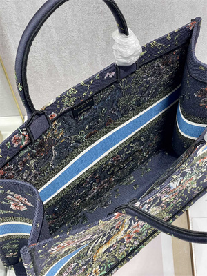 CD Large Book Tote D-Constellation Embroidery Black Multicolor