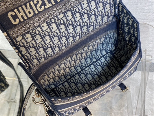 CD Medium Camp Bag Blue Oblique Jacquard Embroidery