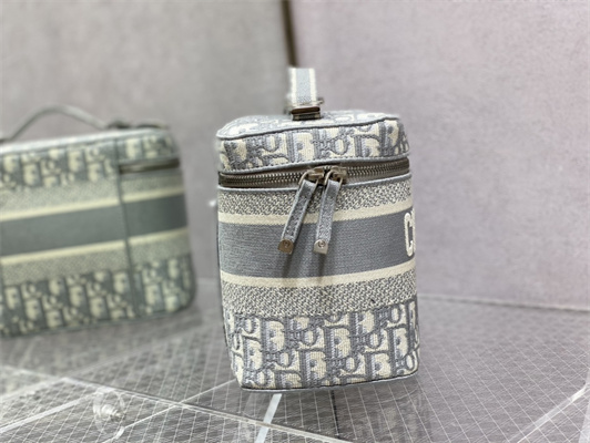 cd travel vanity case D*or oblique jacquard grey