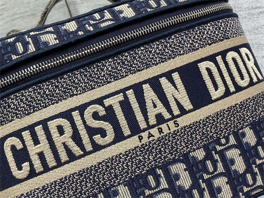 cd travel vanity case D*or oblique jacquard blue