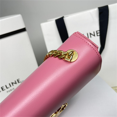 Ce**e chain shoulder bag cuir triomphe in shiny calfskin pink