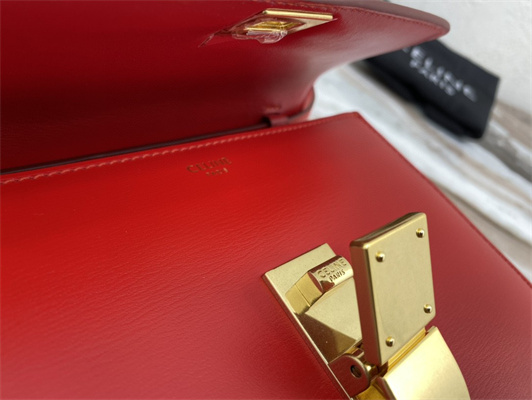 Ce**e teen classic box bag in red box calfskin leather