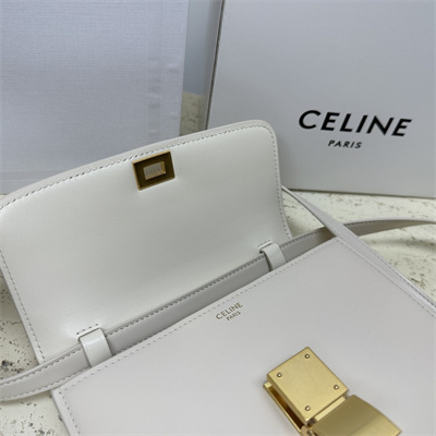 Ce**e teen classic box bag in chalk box calfskin leather