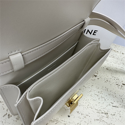 Ce**e teen classic box bag in chalk box calfskin leather