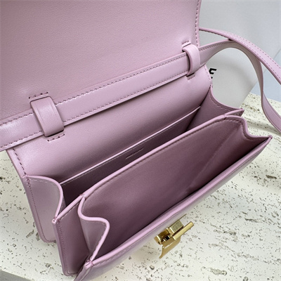 Ce**e teen classic box bag in lilac box calfskin leather