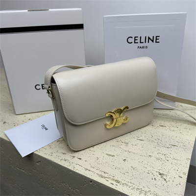 Ce**e classique triomphe bag in shiny calfskin white color