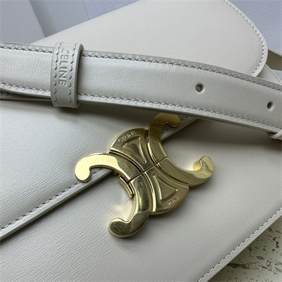 Ce**e classique triomphe bag in shiny calfskin white color