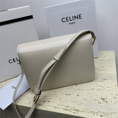 Ce**e classique triomphe bag in shiny calfskin white color