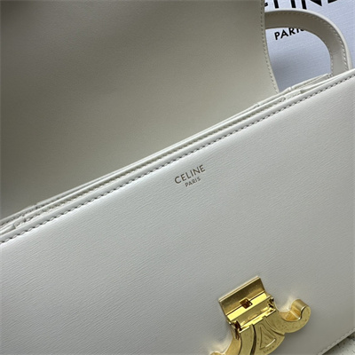 Ce**e classique triomphe bag in shiny calfskin white color