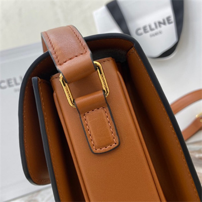 Ce**e classique triomphe bag in textile and calfskin nature/tan