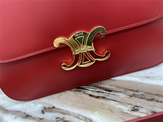 Ce**e classique triomphe bag in shiny calfskin red color
