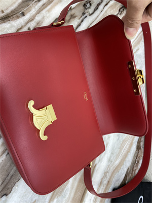 Ce**e classique triomphe bag in shiny calfskin red color