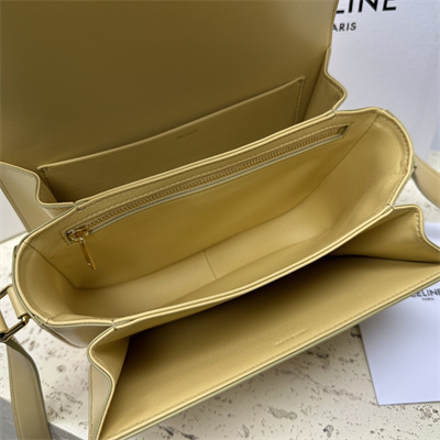 Ce**e classique triomphe bag in shiny calfskin pollen color
