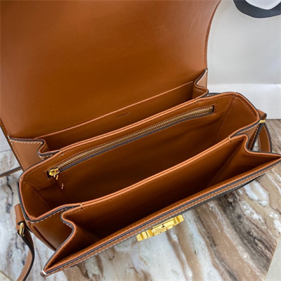 Ce**e classique triomphe bag in triomphe canvas and calfskin tan