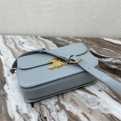 Ce**e classique triomphe bag in shiny calfskin blue color
