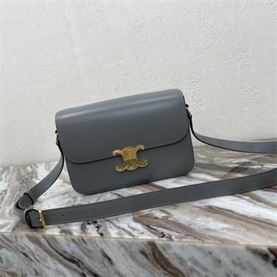 Ce**e classique triomphe bag in shiny calfskin grey color