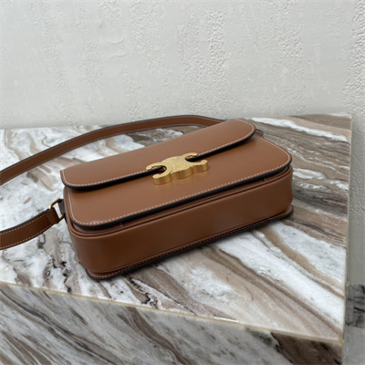 Ce**e classique triomphe bag in shiny calfskin brown color