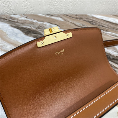 Ce**e teen triomphe bag in triomphe canvas and calfskin white