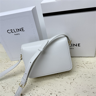 Ce**e teen triomphe bag in shiny calfskin white color