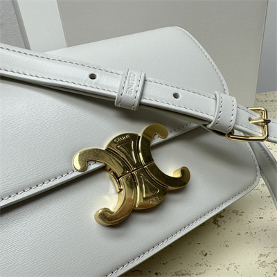 Ce**e teen triomphe bag in shiny calfskin white color
