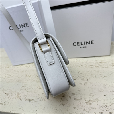 Ce**e teen triomphe bag in shiny calfskin white color
