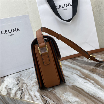 Ce**e teen triomphe bag in textile and calfskin nature/tan
