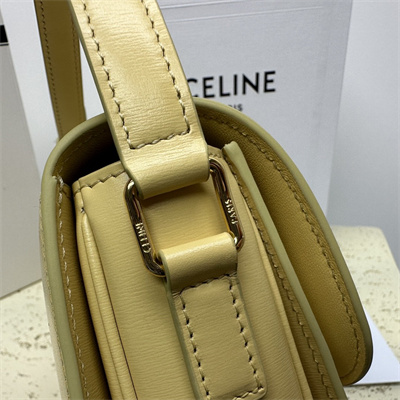 Ce**e teen triomphe bag in shiny calfskin pollen color