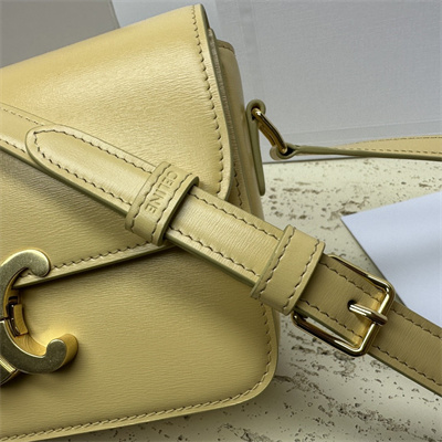 Ce**e teen triomphe bag in shiny calfskin pollen color