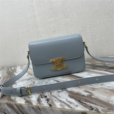 Ce**e teen triomphe bag in shiny calfskin blue color