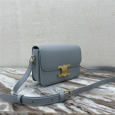 Ce**e teen triomphe bag in shiny calfskin blue color