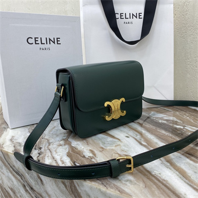 Ce**e teen triomphe bag in shiny calfskin amazone color