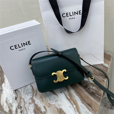 Ce**e teen triomphe bag in shiny calfskin amazone color
