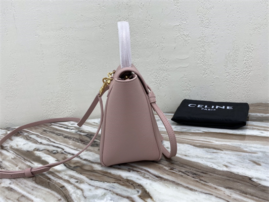 Ce**e nano belt bag in pink grained calfskin