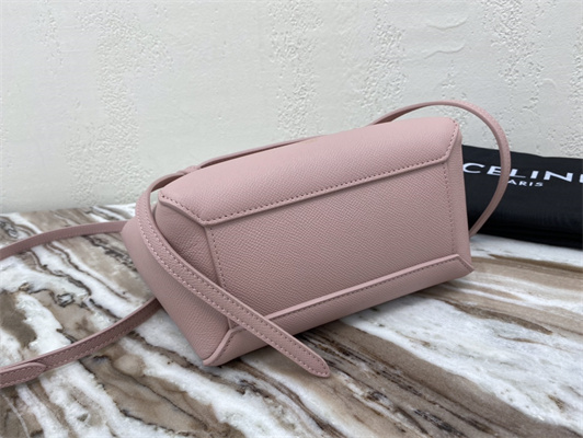 Ce**e nano belt bag in pink grained calfskin