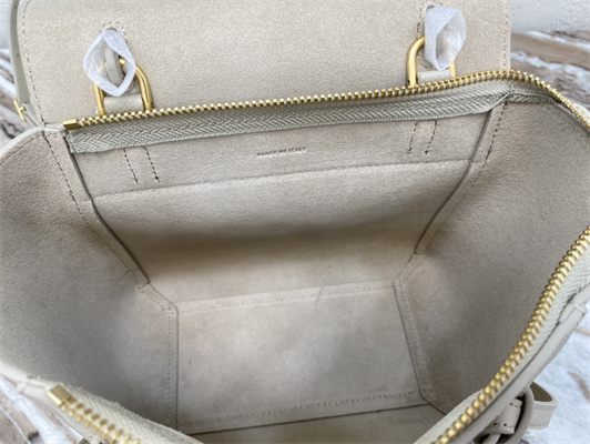 Ce**e nano belt bag in light beige grained calfskin