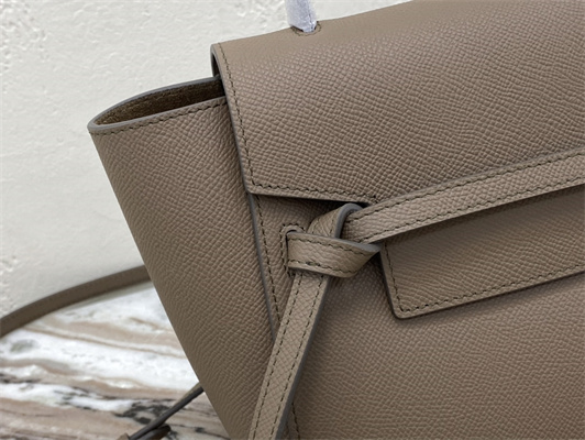Ce**e nano belt bag in taupe grained calfskin
