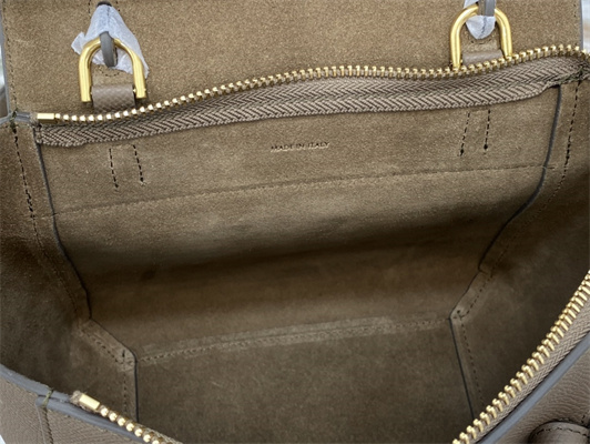 Ce**e nano belt bag in taupe grained calfskin