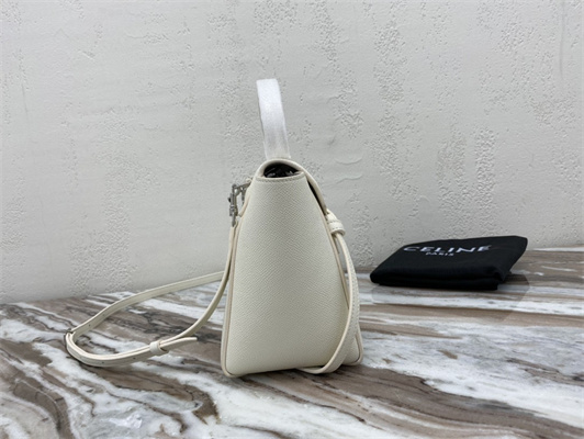 Ce**e nano belt bag in white grained calfskin