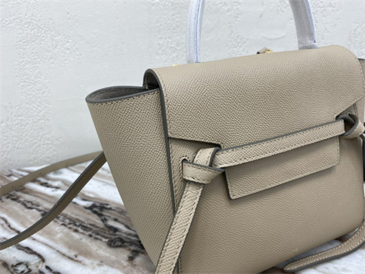Ce**e nano belt bag in light taupe grained calfskin