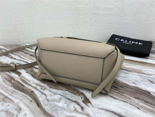 Ce**e nano belt bag in light taupe grained calfskin