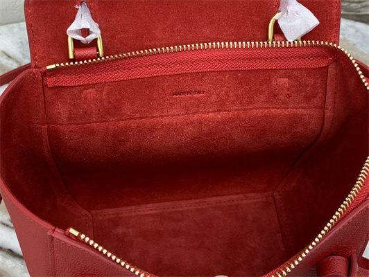Ce**e nano belt bag in red grained calfskin