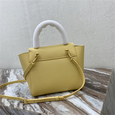 Ce**e nano belt bag in yellow grained calfskin