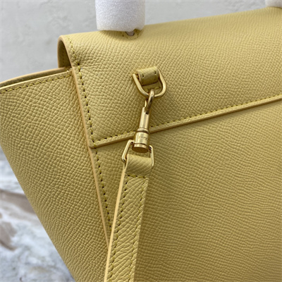 Ce**e nano belt bag in yellow grained calfskin