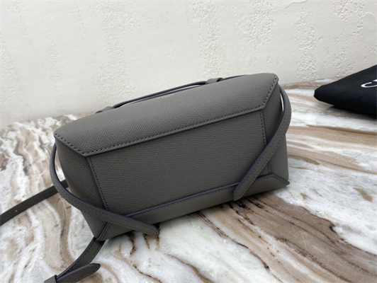Ce**e nano belt bag in grey grained calfskin