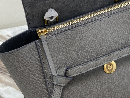 Ce**e nano belt bag in grey grained calfskin