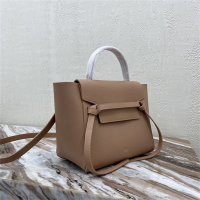 Ce**e micro belt bag in light brown grained calfskin
