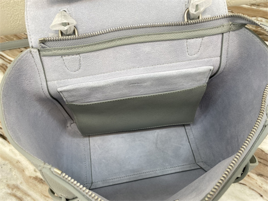 Ce**e micro belt bag in dusty blue grained calfskin