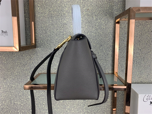 Ce**e micro belt bag in grey grained calfskin