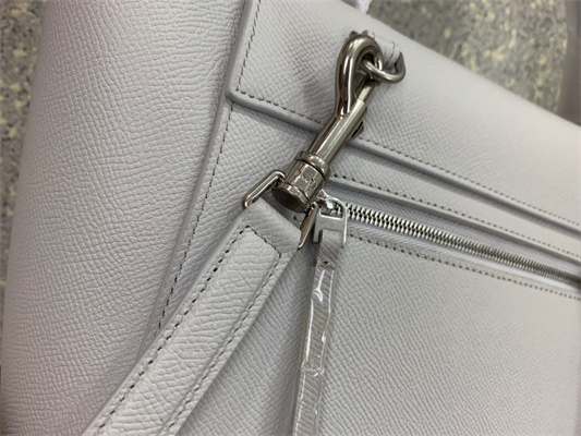 Ce**e micro belt bag in white grained calfskin