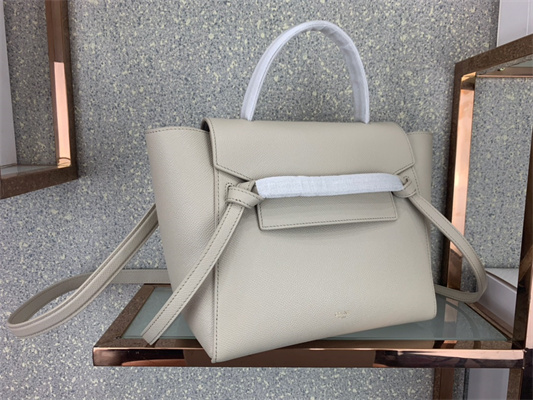 Ce**e micro belt bag in cream grained calfskin